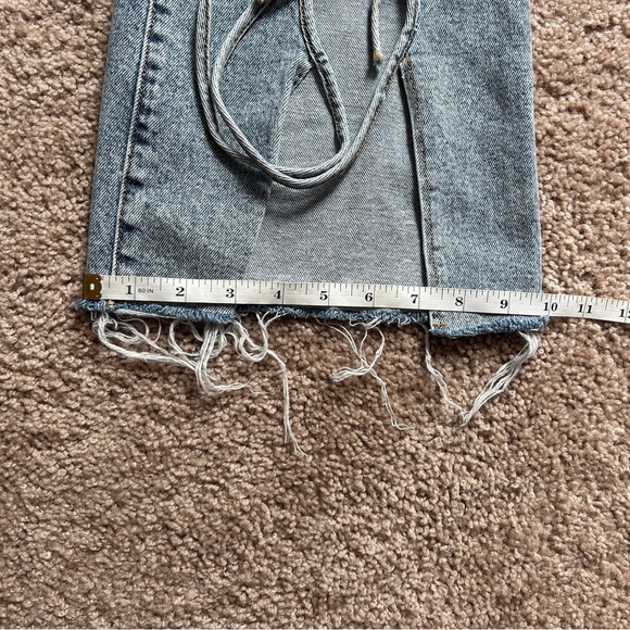 Fashion Nova All Tied Up Light Wash Blue Straight Leg Denim Jeans Size 13 - Picture 9 of 11